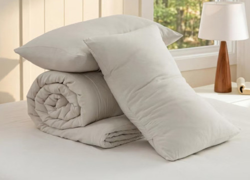 Bedsure King Size Comforter Set Beige Soft Prewashed Bedding for All Seasons 3 Pieces GentleSoft&trade; Down Alternative Bed Set $199