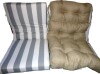 Arden 44"x20" Outdoor High Back Dining Chair Cushion Stone Gray Cabana Stripe: Water-Resistant, UV Protection / Blazing Needles Multi-section Tufted Outdoor Seat/Back Chair Cushion - 22" x 45" - Sandstone New In Box Assorted $199 - 3