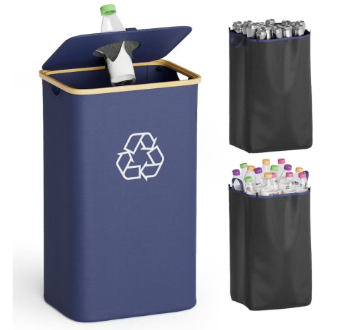 SpaceAid 26 Gallon Recycling Bin for Kitchen, 100L Large Recycle Bin with 2 Removeable and Reusable Inner Bag for Bottles Cans Glass Plastice Cartons New In Box $89