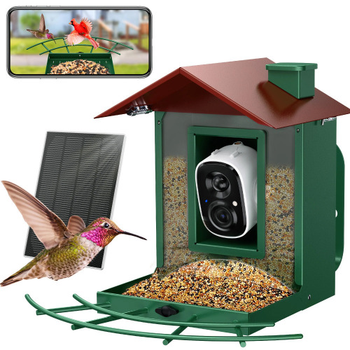 Osoeri Solar Metal Smart Bird Feeder with Camera, AI Identify Video Wild Bird Box for Outdoor - Green New In Box $299