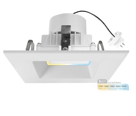 NUWATT 4" Inch Square MR16 LED Retrofit 12v Recessed Downlights - 5CCT 2700K-5000K - 660LM - GU5.3 Base New In Box $79