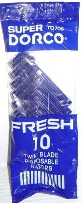 Super Dorco Mens Twin Blade Disposable Razor, 10 Count New