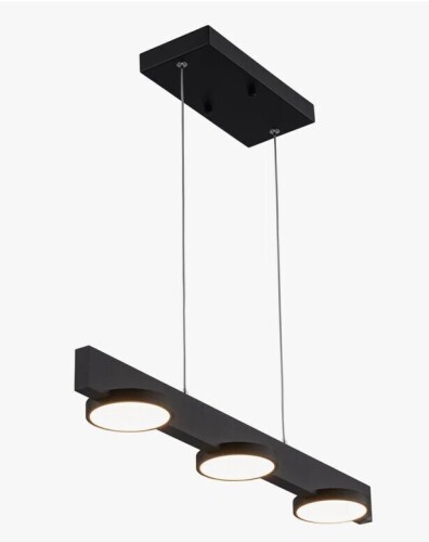 Ebern Designs 3-light Black Modern Aluminum Dimmable Led Pendant Light With Acrylic Shade New In Box $199