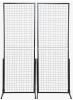 17 Stories 2' x 5.6' Grid Wall Panels Tower, Wire Gridwall Display Racks with T-Base Floorstanding, Double Side Gridwall Panels for Art Craft Shows, Retail Display with Extra Clips and Hooks (Set of 2) $199