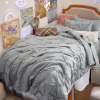 Bedsure 5-Piece Twin-XL Pintuck Bed-in-a-Bag- Gray Pinch Pleat Comforter with Sheets, Pillowcases & Shams New Open Box $299