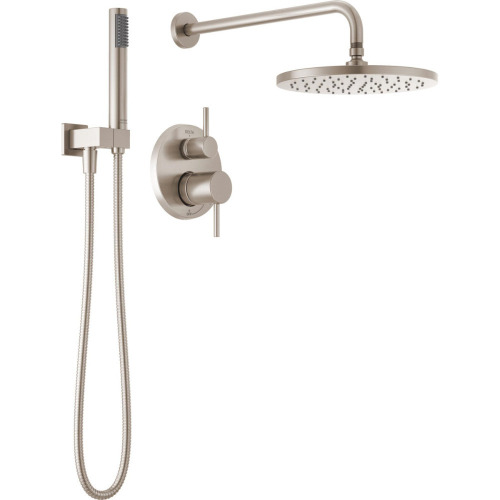 Delta Modern 14 Series Round Rain Shower System Faucet Set, Rainfall Brushed Nickel Shower Head and Handle Set, Valve Trim Kit, 10 Inch, Spotshield Stainless (Valve Not Included) T342702-SP New Open Box $699