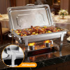 ALSO GO 4 Pack Chafing Dishes for Buffet 9 qt. Rectangular Stainless Steel Chafing Dish Set with 6 Multi-Size Chafing Pans, Chafers and Buffet Warmers Sets with Lids, Food Warmers for Party, Wedding (Silver) New In Box $299