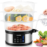FOHERE Food Steamer for Cooking,13.7QT Vegetable Steamer with Stackable 3 Tiers BPA-Free Baskets,800W Electric Steamer Pot 60-Minute Timer, 24H Delay Start Timer for Veggies Seafood Rice New In Box $99