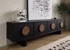 Hokku Designs Black Solid Wood TV Stand New in Box $1999