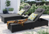 Latitude Run 3 Pcs Patio Chaise Lounge with Coffee Table Cushion&Pillow Outdoor Lounge Chair Chaise Lounger Patio Reclining Chair 5 Angle Adjustment PE Rattan New in Box $799