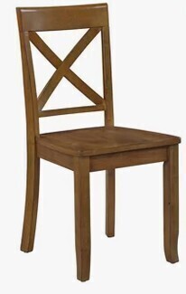 Best Master Furntiure Janet Antique Natural Oak x Back Side Chair $299