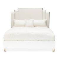 AICO Furniture Palm Gate King Platform Bed in Cloud White (3 Boxes) Ne win Box $2199