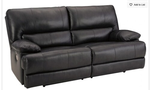 Signature Design by Ashley&reg; Mountainous Eclipse Leather Match 2-Seat Power Reclining Sofa w/ Adjustable Headrests New in Box $1699