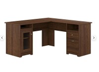 Bush Home Cabot 60W L Shaped Computer Desk with Storage, Modern Walnut (WC31030K) (2 Boxes) New in Box $699