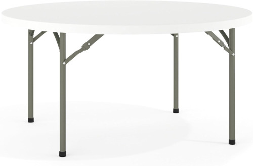 Flash Furniture 5' Round All-Occasion Plastic Folding Event Table for Parties and Trade Shows, Folding Banquet Table for Indoor/Outdoor Events, White New In Box $299