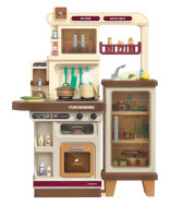 Lookfly 40.6 Inch Play Kitchen Set for Kids, Large Pretend Play Kitchen with Realistic Lights and Sounds, Brown New in Box $199