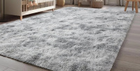 Mercer41 8&times;10 ft. Washable Area Rug Ultra Soft Fluffy Tie-Dye Color Shag Rug Indoor Carpet for Living Room Bedroom Kidsroom Home Decor $299