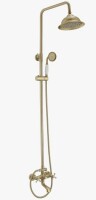 Greenspring 3-Spray Wall Bar Shower Kit Round Rain Shower Head With Tub Spout Hand Shower Brass Pipe 2 Cross Knobs GSF8023SBG New In Box $399