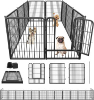 Jhsomdr Dog Playpen 32 inch 10 Panels Portable Pet Fence Outdoor for Yard Indoor Dog Pen for Medium/Small Animals, Large Pet Puppy Playpen Heavy Duty Pet Fence for RV Camping, Yard Similar to Picture New In Box $299