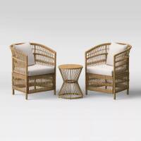 Threshold Mulberry 3pc Patio Chat Set - Natural - New in Box $599