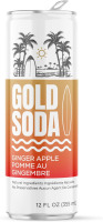 Gold Soda - Natural Ingredients - Organic Cane Sugar - Non-GMO - No Preservatives - Monk Fruit - Sparkling Water - Made with Natural and Organic Flavors - Ginger Apple 12 fl oz