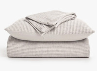 EverGrace Ribbed King Size 3-Piece Matelass&eacute; Cotton Coverlet Set New In Box $299
