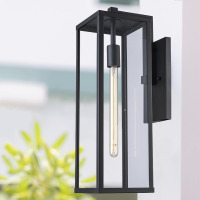 TRANS GLOBE Lighting 40752 BK Industrial Wall Lantern, 22.5", Outdoor Black New In Box $199