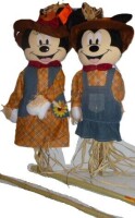 Home Accents Holiday Minnie Mouse / Mickey Mounse Scarecrow with Stake New Shelf Pull Assorted