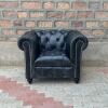 Rising Tide Classic 1-Seater Leather Armchair (Model 9538T-20) Black New In Box $1599