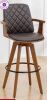 Kunzent 26 inch Swivel Counter Stools with Curved Back and Arms, Walnut Craftsmanship, in Brown New In Box $399