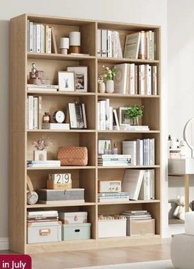 Ebern Designs Geng 74.3"H X 47.2"W Wood Double 6-Tier Standard Bookcase New in Box $699