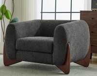 Ivy Bronx Rhudine Boucle Upholstered Sofa Chair in Dark Gray New Floor Model $599
