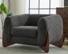 Ivy Bronx Rhudine Boucle Upholstered Sofa Chair in Dark Gray New Floor Model $599
