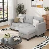 George Oliver Upholstered Sectional Sofa With Chaise in Gray New in Box $899