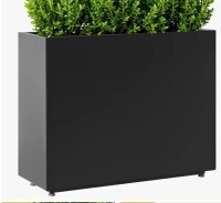 Wrought Studio 36Wx11Dx30H Inches Black Metal Planter Box with Removable Middle Shelf, Large Outdoor Rectangular Garden Planter for Patio, 5-Min Quick Assembly, Drainage Hole & Adjustable Feet New in Box $299