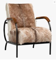 Dovetail Furniture Laney Goat Hide Upholstered Occasional Chair in Box $999