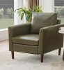 Ebern Designs Bobur 31.4''W Faux Leather Living Room Accent Chair in Olive Green in Box $599