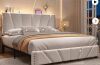 EnHomee Queen Bed Frame with Adjustable Headboard Upholstered Platform Bed Frame with LED Lights & Charge Station, Beige New In Box $499 (Similar to picture)
