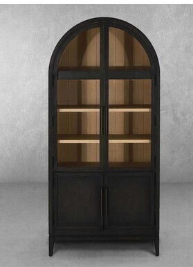 Abbyson Archer 80" Wood Bookcase in Black New in Box $1999