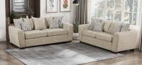 Ebern Designs Langara Transitional Chenille 2-Piece Living Room Set with Elegant Nailhead Trim, Reversible Cushions (2 Boxes) New in Box $2499
