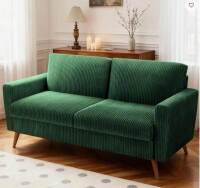 George Oliver Upholstered Sofa Couch in Green Corduroy New in Box $799