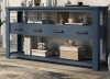 LOVMOR 61.5 Inch Modern Pine Wood Rectangular Navy Blue Console Table 4 Drawers 3 Shelves for Entryway Hallway Living Room Foyer New in Box $899