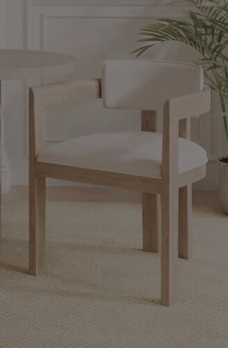 Orren Ellis Lyddia Wood Upholstered Dining Chair Beige and Light Ash New in Box $599