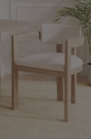 Orren Ellis Lyddia Wood Upholstered Dining Chair Beige and Light Ash New in Box $599