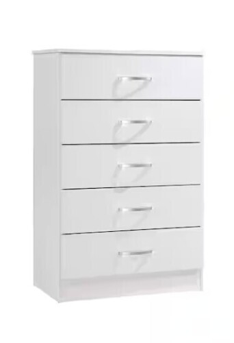 Hodedah 5-Drawer White Chest of Drawers in White New in Box $499