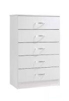 Hodedah 5-Drawer White Chest of Drawers in White New in Box $499