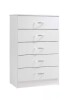 Hodedah 5-Drawer White Chest of Drawers in White New in Box $499