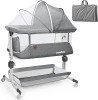 MOMFANN Baby Bassinet Bedside Sleeper, Upgraded Stability Bedside Crib with Full Mesh Sides, Soft Sheet, 6-Height Adjustment, Storage Basket, Easy Folding Portable Bassinet for Newborns, Gray New In Box $299
