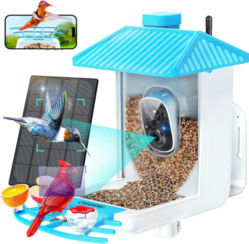 Osoeri Bird Feeder with Camera - Solar Smart Bird Feeder with AI Identify, 1080P HD Auto Capture Birds Video, Real-Time Alerts, Gifts for Family and Friends, 2.4GHz WiFi New In Box $99
