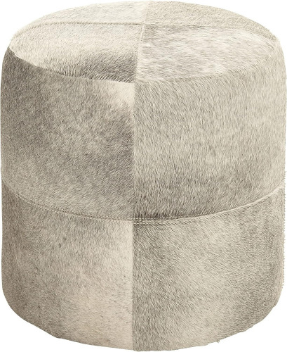 Deco 79 Leather Handmade Stool with Patchwork Pattern, 16" x 16" x 16", Gray New In Box $399